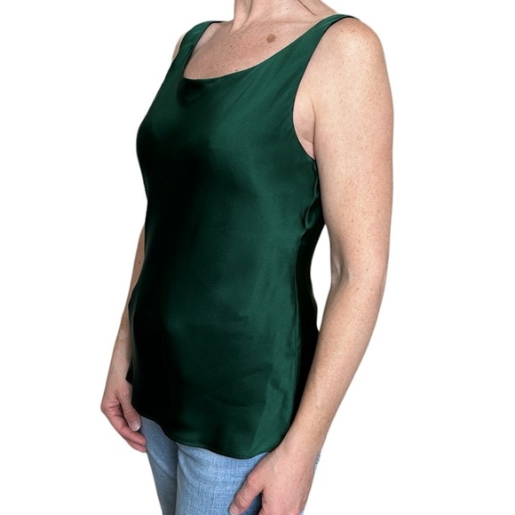 LAFAYETTE 148 NEW YORK Silk Tank Top in Emerald Green 4 - Picture 4 of 14